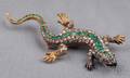 Antique 18kt Gold Gemset Lizard Brooch France