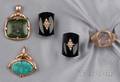 Four Antique Gemset Jewelry Items