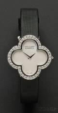 18kt White Gold and Diamond Alhambra Wristwatch Van Cleef  Arpels