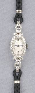 Ladys Platinum and Diamond Wristwatch Patek Philippe