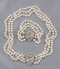 Cultured Pearl and Diamond Convertible Suite