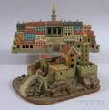 Late Victorian Painted Wooden European Castle and Village Models