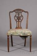 George III Carved Mahogany and Needlepoint Upholstered Side Chair