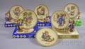 Set of Five Hummel Ceramic Figures and Matching Commemorative Plates