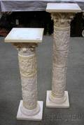 Two Classicalstyle Molded Resin Pedestals