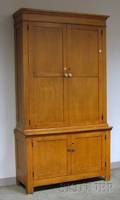 Late Victorian Oak Stepback Book Cabinet
