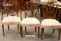Set of Six Regencystyle Upholstered Carved Mahogany Dining Chairs