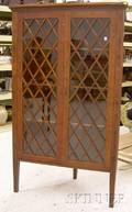 Federalstyle Inlaid Mahogany and Mahogany Veneer TwoDoor Corner Cabinet
