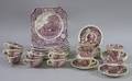 Set of Eleven Crown Ducal Amethyst and White Transfer 1932 George Washington Bicentenary Luncheon Plates and a Set of Eleven Masons T