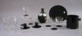 Group of Modern Black and Colorless Glass Barware