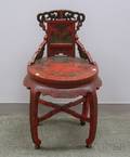 Chinese Lacquered Wooden Seat