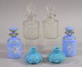 Three Pairs of Victorian Glass Dresser Bottles