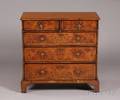 William  Mary Style Inlaid Burl Walnut Chest of Drawers