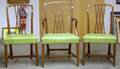 Set of Eight Georgianstyle Naugahyde Upholstered Inlaid Mahogany Dining Chairs
