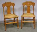 Pair of Classical Caned Birdseye and Tiger Maple Side Chairs