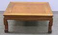 Asian Export Square Carved Hardwood Low Table