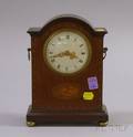 Marcus  Co Inlaid Mahogany Desk Clock