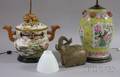 Chinese Export Porcelain Famille Jaune JarTable Lamp and a Japanese Gilt and