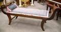 Asian Colonial Empire Rosewood and Padoukwood Upholstered CouchBed