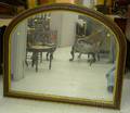 Victorian Partialgilt Walnut Archtop Overmantel Mirror