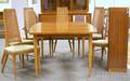 Lane Modern Walnut Dining Table and a Set of Six Dining Chairs