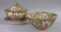 Contemporary Famille Rose Tureen and Underplate and a Similar Punch Bowl