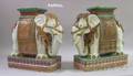 Set of Four Asian Glazed Ceramic Elephantform Garden Seats