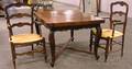 French Provincial Carved Oak Extension Dining Table and a Pair of French Provincial Carved Beechwood Side Chairs