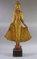 Large Giltwood Asian Figure on Stand