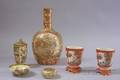 Six Pieces of Satsuma and Kutani Porcelain