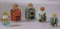 Five Asian Glass Handpainted Snuff Bottles