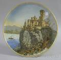 Mettlach Etched Scenic Decorated Ceramic Plaque
