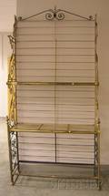 French Brassmounted Painted Iron Bakers Rack