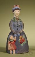 Polychrome Painted Chalkware Mother and Child