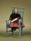 Goodyear Patent Rubber Doll with Blue Chair