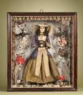 Large English Wax Doll in Presentation Shadow Box Case