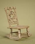 American Classical Black and White Painted Country Armless Rocker