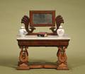 Classical Mahogany and Marbletop Dressing Table with Mirror
