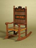 Miniature Bliss Lithographed Paper and Pressed Oak Rocker