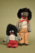 Two Handmade Cloth Golliwogs