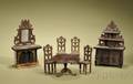 Miniature SevenPiece Black Forest Style Handcarved Dining Room Suite
