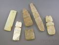 Six PreColumbian Carved Stone Pendants