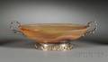 Small Continental Carved Agate Silver Gold and Diamondset Bowl