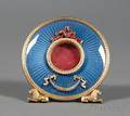 Russian Goldwashed Silver Enamel and Stoneset Boudoir Picture Frame