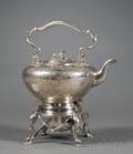Ball Tompkins  Black Coin Silver Kettle on Stand