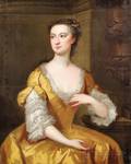 British School 18th Century Style Portrait of a Seated Lady in a Yellow Dress