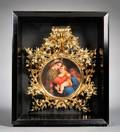 German Painted Porcelain Plaque After Raphaels Madonna della Sedia