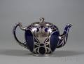 American Sterling Overlay Earthenware Teapot
