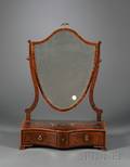 Hepplewhite Polychrome Painted Mahogany Dressing Mirror