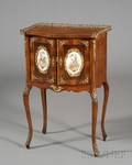 Louis XV Style Brass and Porcelainmounted Walnut Side Cabinet